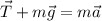 \displaystyle \vec{T}+m\vec{g}=m\vec{a}