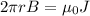 2\pi r B=\mu_0 J