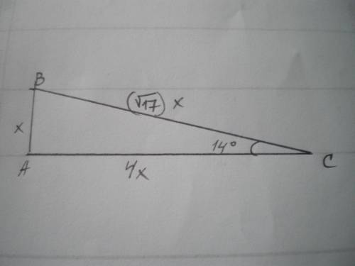 Впрямоугольном треугольнике sin a=1/корень из 17 a) вычислите tga b) используя значение тангенса a,