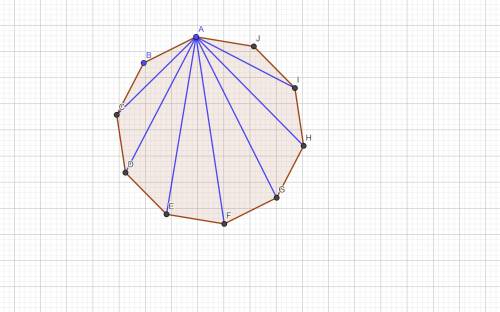 Сколько диагоналей выходит из одной вершины десятиугольника сделай чертеж письменно​