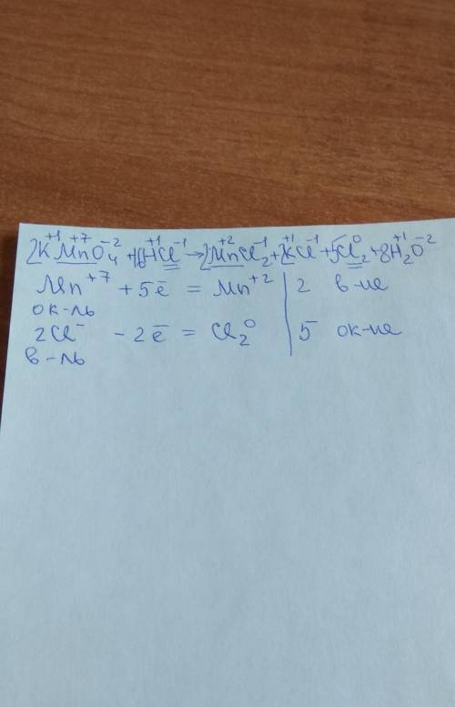 Kmno4 + hcl=mncl2+kcl+cl2+h2o уравнить с метода электронного . 100