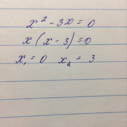 Решите неполные квадратные уравнения: а)х^2-3x=0