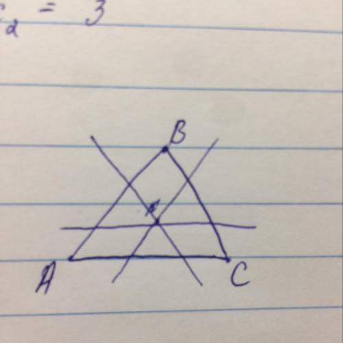 Начертите треугольник и отметьте внутри него точку к.проведите через точку к прямые ,параллельные ст