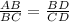 \frac{AB}{BC} = \frac{BD}{CD}