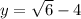 y=\sqrt{6}-4