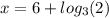 x = 6 + log_{3}(2)