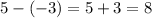 5 - ( - 3) = 5 + 3 = 8