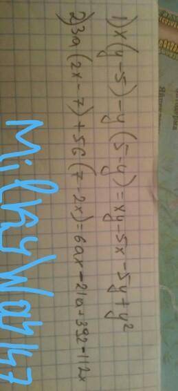 6) x(y-5)-y(5-y); b) 3a(2x - 7) + 56(7 - 2x); d как это решать ?