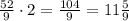 \frac{52}9\cdot2=\frac{104}9=11\frac59