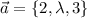 \vec{a} = \{2,\lambda,3\}