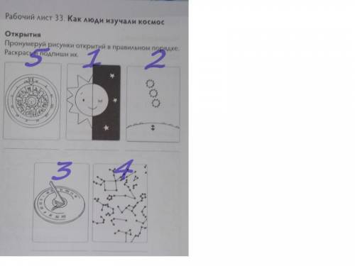 Как люди изучили космос. пять рисунков их надо правильно расставить.