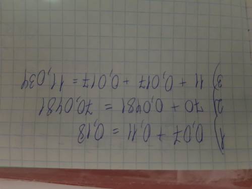 Решитевот - 7сотых + 11 сотых = 70+481 десяти тысячных =5+17тысячных = 11 + 17 тысячных + 17тысячних