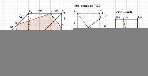 А) постройте сечение прямоугольного параллелепипеда abcda1b1c1d1 плоскостью, проходящей середины рёб