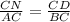 \frac{CN}{AC} = \frac{CD}{BC}