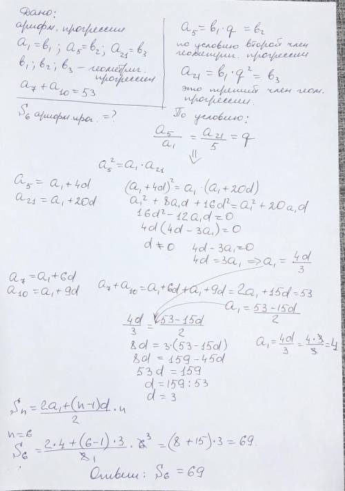 Первый, пятый и двадцать первый члены возрастающей арифметической прогрессии образуют прогрессию. су