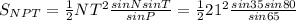 S_{NPT}=\frac{1}{2}NT^2\frac{sinNsinT}{sinP}=\frac{1}{2}21^2\frac{sin35sin80}{sin65}