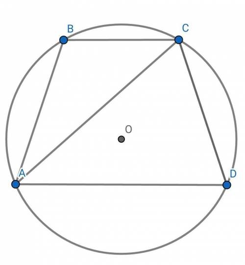 Трапеция abcd(ad//bc) вписана в окружность cd=13см,ad=21см-большее основание, bd=20см. найдите радиу