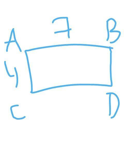 Начерти прямоугольник со сторонами 7 см и 4 см. Найдите его периметр и площадь