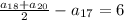 \frac{a_{18} + a_{20}}{2} -a_{17}=6