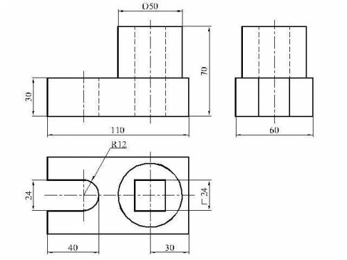 Начертить в трех проекциях, покажите хотя бы схематично