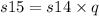 s15 = s14 \times q