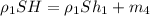 \rho_1 S H = \rho_1 S h_1 + m_4