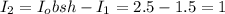 I_2=I_obsh-I_1=2.5-1.5=1