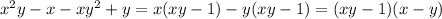 x^2y-x-xy^2+y=x(xy-1)-y(xy-1)=(xy-1)(x-y)