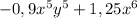 -0,9x^5y^5+1,25x^6