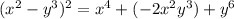 (x^{2}-y^{3})^{2} = x^{4} + (-2x^{2}y^{3})+y^{6}