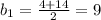 b_{1} = \frac{4+14}{2} =9