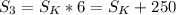 S_3=S_K*6=S_K+250