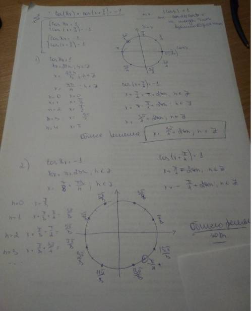 Cos(8x)*cos(x+π\4)= - 1 подробное решение