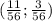 (\frac{11}{56} ;\frac{3}{56} )