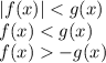 |f(x)| < g(x) \\ f(x) < g (x)\\ f(x) - g(x)