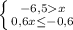 \left \{ {{-6,5x} \atop {0,6x\leq -0,6}} \right.