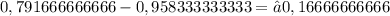 0,791666666666 - 0,958333333333 = −0,16666666666