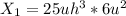 X_1=25uh^3*6u^2