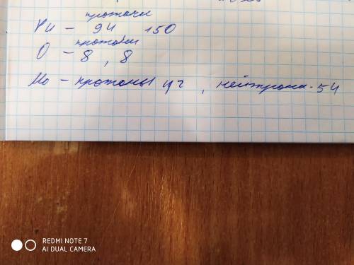 Записати кількість протонів і нейтронів в ядрах хімічних елементів; O,Mo,Pu