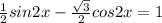 \frac{1}{2} sin2x-\frac{\sqrt{3}}{2} cos2x=1