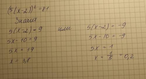 ОТ посчитайте значение x, если знаем что значение умноженное на 5, и потом возведённое в квадрат по