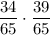 \dfrac{34}{65}\cdot \dfrac{39}{65}