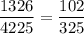 \dfrac{1326}{4225} = \dfrac{102}{325}