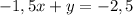 -1,5x + y = -2,5