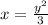 x=\frac{y^2}{3}