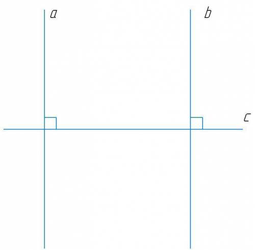 Прямая a ⊥ прямой c. Также прямая c ⊥ прямой b. А как можно назвать прямые a и b, какие они?Выберите