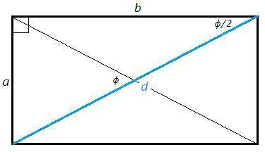Диагональ прямоугольника равна 7,5 см , а угол между диагоналями равен 48 ° . Найдите периметр прямо