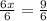 \frac{6x}{6} = \frac{9}{6}