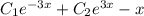 C_1e^{-3x}+C_2e^{3x}-x