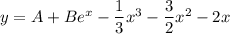 y=A+Be^x-\dfrac13x^3-\dfrac32x^2-2x